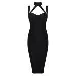 Free Shipping New Arrivals 2017 Slim Sexy Women Black Bandage Dress Party Bodycon Dresses