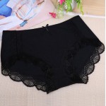 Free Shipping women's underwear sexy ladies cotton briefs lace shorts Shrimp Apricot Black Yellow Purple L XL XXL XXXL #7178R2