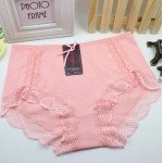 Free Shipping women's underwear sexy ladies cotton briefs lace shorts Shrimp Apricot Black Yellow Purple L XL XXL XXXL #7178R2