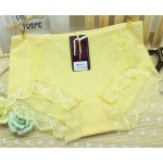 Free Shipping women's underwear sexy ladies cotton briefs lace shorts Shrimp Apricot Black Yellow Purple L XL XXL XXXL #7178R2