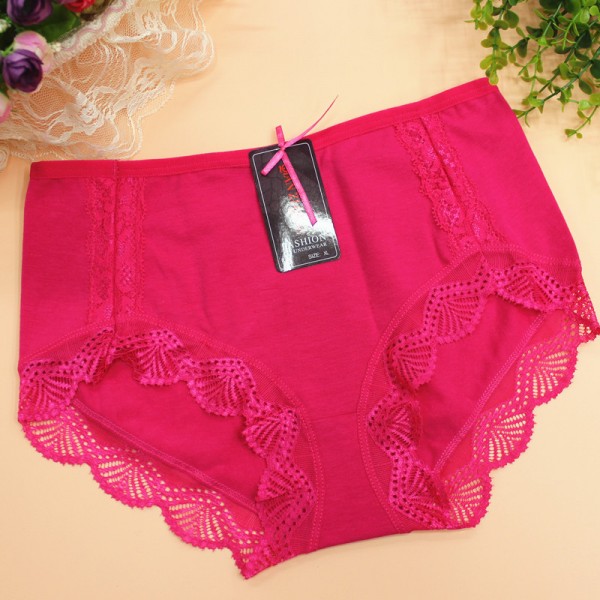 Free Shipping women's underwear sexy ladies cotton briefs lace shorts Shrimp Apricot Black Yellow Purple L XL XXL XXXL #7178R2