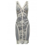 Free Soft Bandage Dress Deep V Lace Dress Straps Celebrity Sexy Boutique Cocktail Party One Piece Printing Bandage dresses