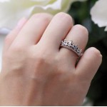 Free W ings Queen's Silver Crown Rings For Women Punk Brand  Crystal Jewellery Love Rings Femme Bijoux wedding engagement rings
