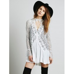 Free ship cotton fall mini short dresses lace irregular dress people slim hook sexy short dress boho hippie style vestidos dress