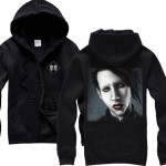 Free shipping  MARILYN MANSON "BORN VILLAIN ALBUM COVER TOUR 2013" BLACK  HOODIE