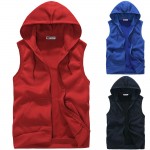 Free shipping 2016 new fashion Men's plus velvet Sleeveless Hoodies leisure tide male couple cardigans Hooded vest 5 color S-XXL