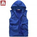 Free shipping 2016 new fashion Men's plus velvet Sleeveless Hoodies leisure tide male couple cardigans Hooded vest 5 color S-XXL