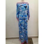 Free shipping Europe Top Fashion Long Sleeve Sexy Geometric Printed Sheath Spandex Maxi Dress