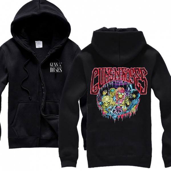 Free shipping Guns N Roses American hard rock classic rock 90s black 100% cotton hoodie