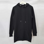 Free shipping men's hip hop fleece sweatshirts with hoody side zip to hem design long sweat shirt men longline hoodies for men