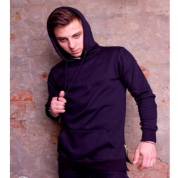 Free shipping men's hip hop fleece sweatshirts with hoody side zip to hem design long sweat shirt men longline hoodies for men