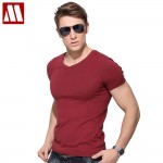 Free shipping v neck Plus size to 5xl cotton mens tee shirts high qualty base mens tee shirts cotton,summer mens basic t-shirt