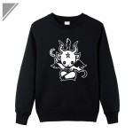 Funny Autumn And Winter Style Satanic Goat Anime Cartoon Printed Sweatshirt Cotton Long Sleeve Large Size Dress Plus Size XXL