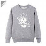 Funny Autumn And Winter Style Satanic Goat Anime Cartoon Printed Sweatshirt Cotton Long Sleeve Large Size Dress Plus Size XXL