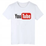 Funny Youtube Logo Black Printed Cotton T-shirt Men with 4XL You Tube Men T Shirt Luxury Brand in Tee Shirt long Tops Couple