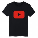 Funny Youtube Logo Black Printed Cotton T-shirt Men with 4XL You Tube Men T Shirt Luxury Brand in Tee Shirt long Tops Couple