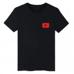Funny Youtube Logo Black Printed Cotton T-shirt Men with 4XL You Tube Men T Shirt Luxury Brand in Tee Shirt long Tops Couple