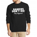 GAMERS DON'T DIE THEY RESPAWN ! autumn winter 2016 new fashion  cool streetwear hip hop style high quality hoodies for gamers