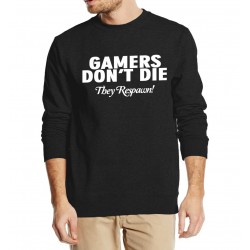 GAMERS DON'T DIE THEY RESPAWN ! autumn winter 2016 new fashion  cool streetwear hip hop style high quality hoodies for gamers