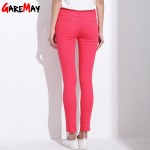 GAREMAY Women's Candy Pants Pencil Trousers 2017 Spring Fall Khaki Stretch Pants For Women Slim Ladies Jean Trousers Female 1010
