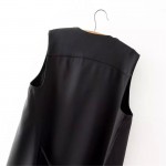 GCAROL 2017 Women Irregular Length Vest With Sashes Fashion Summer Spring Thin Waiscoat Black&White Casual Street Wear Vest