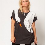 GCAROL Women Animal Fox Swan Print Tshirt Casual Fashion Summer Spring Basic Tops Girl's Street Wear Tees 