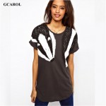 GCAROL Women Animal Fox Swan Print Tshirt Casual Fashion Summer Spring Basic Tops Girl's Street Wear Tees 