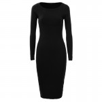 GLO-STORY Women Dress 2017 Elegant Chic Fashion Long Sleeve Dress Sexy Party Bodycon Sweater Dresses WMY-2616