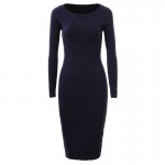 GLO-STORY Women Dress 2017 Elegant Chic Fashion Long Sleeve Dress Sexy Party Bodycon Sweater Dresses WMY-2616