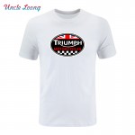 GREAT BRITAIN TRIUMPH MOTORCYCLE logo printing funny T-shirt 2017 Men Cotton Casual Short Sleeve fashion T Shirt