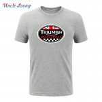 GREAT BRITAIN TRIUMPH MOTORCYCLE logo printing funny T-shirt 2017 Men Cotton Casual Short Sleeve fashion T Shirt