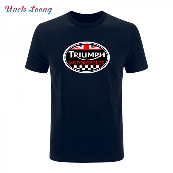 GREAT BRITAIN TRIUMPH MOTORCYCLE logo printing funny T-shirt 2017 Men Cotton Casual Short Sleeve fashion T Shirt