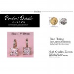 GULICX 2017 Fashion Princess Gold-color Hoop Earring for Women White/Black CZ Crystal Zirconia Earing Jewelry E302