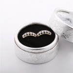 GULICX Brand New 2017 Hollow Huggie Ear Piercing Hoop Earring for Women Gold-color Earing White CZ Wedding Jewelry E202