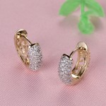 GULICX Round Crystal Earrings for Women Gold-color Hoop Earrings CZ Stone Cubic Zirconia Earring Vintage Jewelry E133