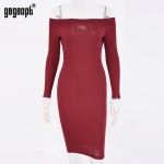 Gagaopt 2017 Strapless Dress Off the Shoulder Autumn Dress Black Party Dress Sexy Elegant Bodycon Office Dresses Robes Vestidos