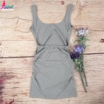 Gagaopt 2017 Summer Dresses Backless Party Dress Open back Women Gray Solid Sexy Sleeveless Slim Dress Beach Dress Vestidos Robe