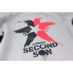 Game Mens Casual inFamous Second Son Hoodies Long Sleeve Hooded Zip up Cotton Sweatshirts Hot Sale