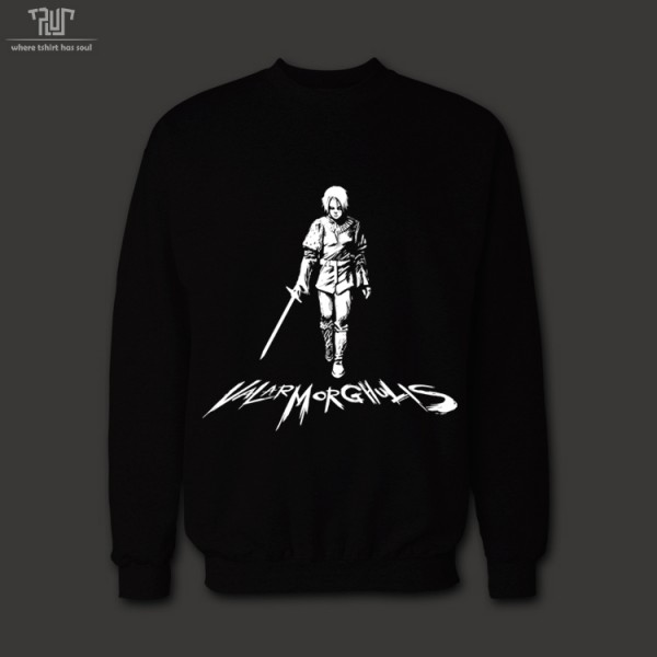 Game of thrones ice and fire Arya Stark valar men unisex crew neck 360gsm sweatershirt 82% cotton fleece inside free shipping