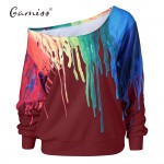 Gamiss Punk Sweatshirt Women Hoodies New Fashion Outside Tracksuit Hoodies Oil Painting Hip Hop 3D Print Hoodies & Sweatshirts