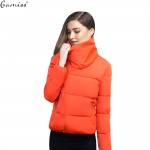 Gamiss Women Jacket Coat Winter Casual Turtleneck Padded Thickened Slim Plus Size Warm Chaquetas Parka Down Feminina Outwear 