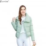 Gamiss Women Jacket Coat Winter Casual Turtleneck Padded Thickened Slim Plus Size Warm Chaquetas Parka Down Feminina Outwear 