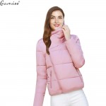 Gamiss Women Jacket Coat Winter Casual Turtleneck Padded Thickened Slim Plus Size Warm Chaquetas Parka Down Feminina Outwear 