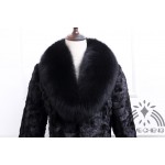 Genuine natural real mink fur coat with big fox fur collar women fashion warm winter jacket overcoat custom any size