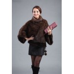 Genuine real natural Knitted Mink Fur coat Poncho Clothing Women's Winter Warm knit  Jacket Plus Size EMS Free shipping