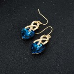 Gift! Gold Plated Jewelry Sets For Women Crystal Heart Necklace Earrings Jewellery Set Bridal Wedding Accessories 2016 SET140044