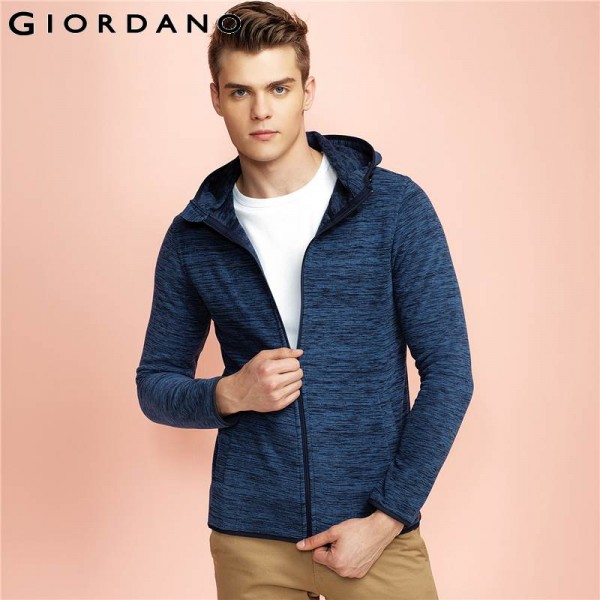 Giordano Men Jacket Hooded Outerwear Brand Clothing Polar Fleece Jacket Long Sleeves Jaqueta Masculina Spring Jacket Men