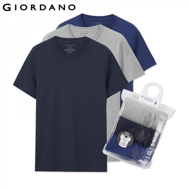 Giordano Men T-shirt Short Sleeves Undershirts Male Solid Cotton Mens Tee Summer Jersey Brand Clothing Sous Vetement Homme