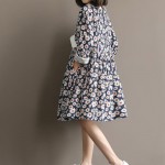 Girl fashion loose College Wind cotton long-sleeved dress.  new female Daisy Print Long ladies. Spring wild  dresses