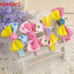 Girls Hairpin SUNWARD Delicate Hot! Lovely hair accessories Cute Dot Bowknot Hair Clips Child  girl handwear W50